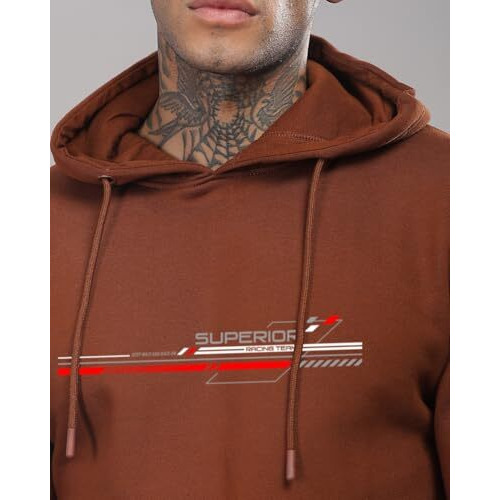 Adro Hoodies For Men, 320 Gsm Soft Cotton Hoodie Fabric, Long Lasting Printed Hoodie For Winter | Mens Hoodies | Sweatshirt For Men|H24-Rac-Br-M