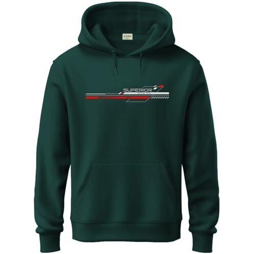 Adro Hoodies For Men, 320 Gsm Soft Cotton Hoodie Fabric, Long Lasting Printed Hoodie For Winter | Mens Hoodies | Sweatshirt For Men|H24-Rac-Grn-S Green