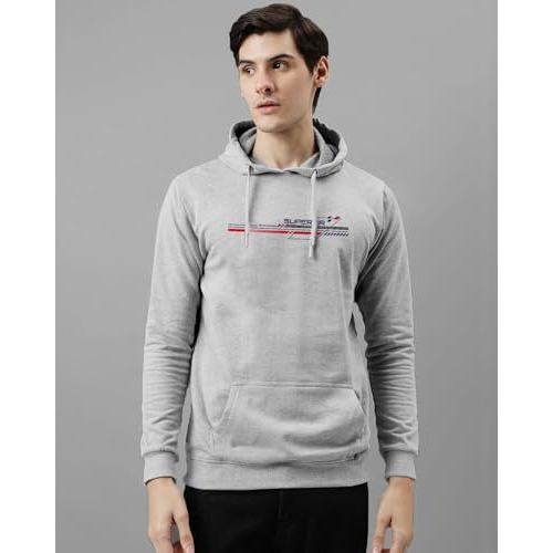 Adro Hoodies For Men | Printed Regular Fit Hoodie For Men | Cotton Hoodie | Mens Hoodies | Sweatshirt For Men | Hooded Hoodie | H24-Rac-Gr-M Grey (Medium)