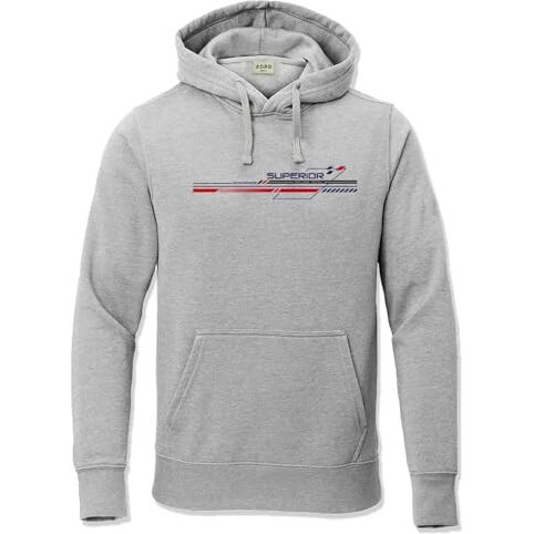 Adro Men's Cotton Blend Neck Hooded Sweatshirt (H24-Rac-Gr_Grey