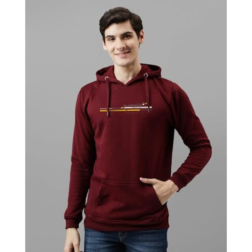 Adro Hoodies For Men | Printed Regular Fit Hoodie For Men | Cotton Hoodie | Mens Hoodies | Sweatshirt For Men | Hooded Hoodie | H24-Rac-Mr-M Maroon (Medium)