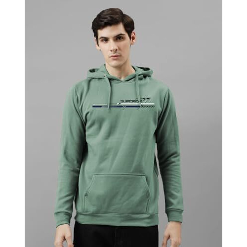 Adro Men's Cotton Blend Neck Hooded Sweatshirt (H24-Rac-Pt-2Xl_Pista)