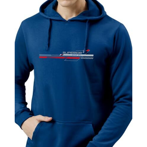Adro Hoodies For Men, 320 Gsm Soft Cotton Hoodie Fabric, Long Lasting Printed Hoodie For Winter | Mens Hoodies | Sweatshirt For Men|H24-Rac-Rb-S Royal Blue