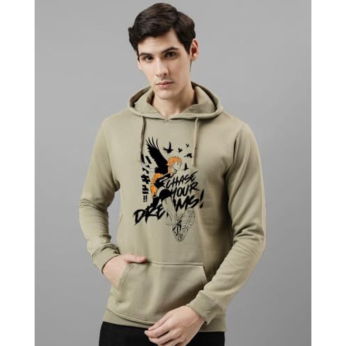 Adro Hoodies For Men | Printed Hoodie For Men | Cotton Hoodie | Luffy Hoodie Gear 5 | Sweatshirt For Men | Anime Hoodie | H24-Dream-Be-L Beige