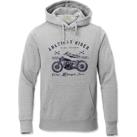 Adro Men's Cotton Blend Neck Hooded Sweatshirt (H24-Ame-Gr_Grey