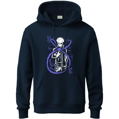 Adro Hoodies For Men | Printed Hoodie For Men | Cotton Hoodie | Luffy Hoodie Gear 5 | Sweatshirt For Men | Anime Hoodie | H24-Ani-Nb-2Xl Navy Blue
