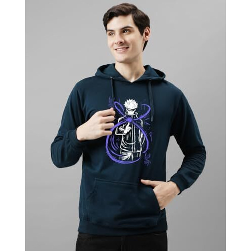 Adro Hoodies For Men | Printed Hoodie For Men | Cotton Hoodie | Luffy Hoodie Gear 5 | Sweatshirt For Men | Anime Hoodie | H24-Ani-Sb-S Teal