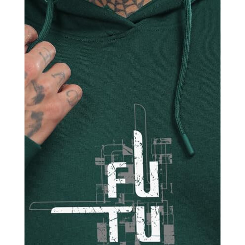 Adro Hoodies For Men, 320 Gsm Soft Cotton Hoodie Fabric, Long Lasting Printed Hoodies For Winter | Mens Hoodies | Sweatshirt For Men|H24-Ftr-Grn-M Green