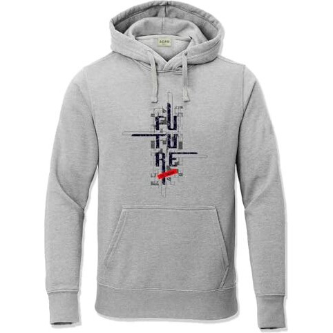 Adro Men's Cotton Blend Neck Hooded Sweatshirt (H24-Ftr-Gr_Grey