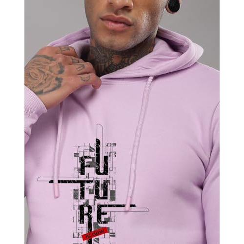 Adro Hoodies For Men, 320 Gsm Soft Cotton Hoodie Fabric, Long Lasting Printed Hoodies For Winter | Mens Hoodies | Sweatshirt For Men|H24-Ftr-Pu-M Lavender