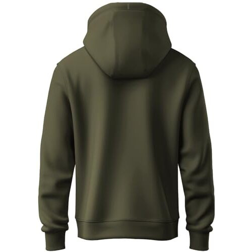 Adro Men's Cotton Blend Neck Hooded Sweatshirt (H24-Ftr-Ol_Olive