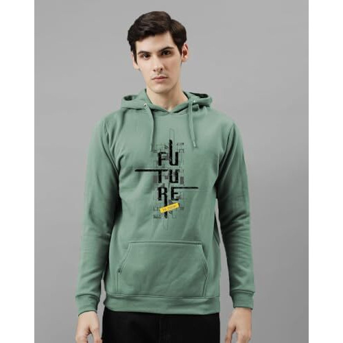 Adro Men's Cotton Blend Neck Hooded Sweatshirt (H24-Ftr-Pt-Xl_Pista)