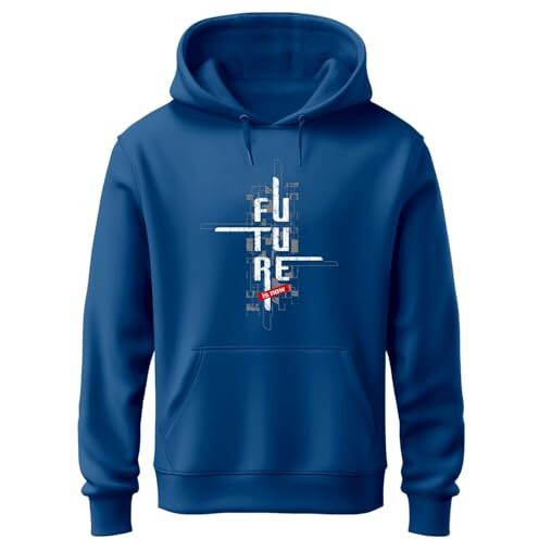 Adro Hoodies For Men, 320 Gsm Soft Cotton Hoodie Fabric, Long Lasting Printed Hoodies For Winter | Mens Hoodies | Sweatshirt For Men|H24-Ftr-Rb-S Royal Blue