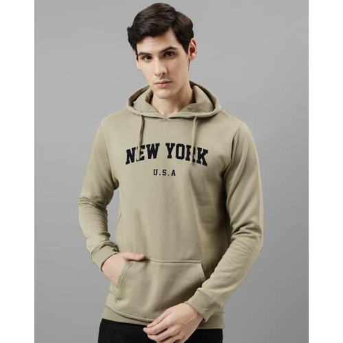 Adro Hoodies For Men | Printed Hoodie For Men | Cotton Hoodie | Mens Hoodies | Regular Fit Sweatshirt For Men | Hooded Hoodie | H24-New-Be-Medium Beige