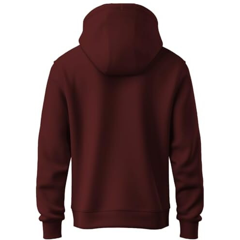 Adro Men's Cotton Blend Neck Hooded Sweatshirt (H24-New-Mr_Maroon