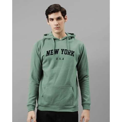 Adro Men's Regular Fit Hoodies| Printed Hoodie | Cotton Hoodies | Sweatshirt For Men | Hooded Hoodie | H24-New-Pt (Pista, X_Large)