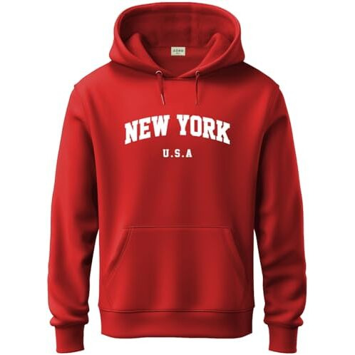Adro Hoodies For Men | Printed Hoodie For Men | Cotton Hoodie | Mens Hoodies | Sweatshirt For Men | Hooded Regular Fit Hoodie | H24-New-Rd-Medium Red