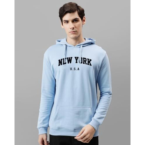 Adro Hoodies For Men | Printed Hoodie For Men | Cotton Hoodie | Mens Hoodies | Sweatshirt For Men | Hooded Regular Fit Hoodie | H24-New-Sk-X_Large Sky Blue