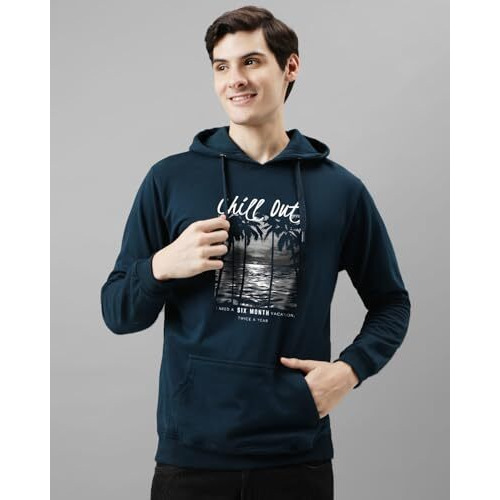 Adro Men's Regular Fit Hoodies | Printed Hoodie| Cotton Hoodie | Mens Hoodies | Sweatshirt For Men | Hooded Hoodie | H24-Chill-Sb-2Xl Teal