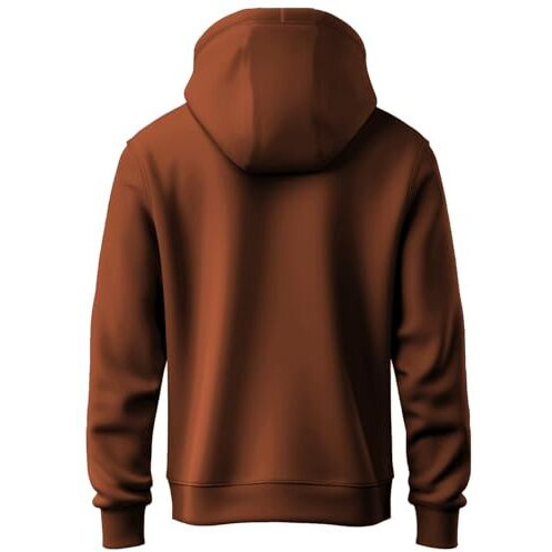 Adro Men's Cotton Neck Hooded Sweatshirt (H24-Luffy-Br_Downtown Brown