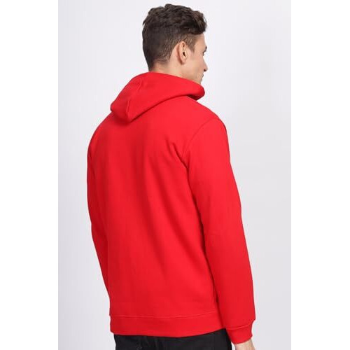 Adro Men's Cotton Neck Hooded Sweatshirt (Zh24-Pln-Rd-2Xl_Red)