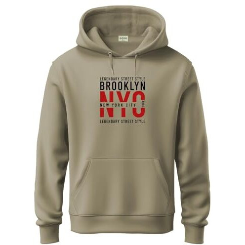 Adro Hoodies For Men | Printed Hoodie For Men | Cotton Hoodie | Mens Hoodies | Sweatshirt For Men | Hooded Hoodie | H24-Nyc-Be-L Beige