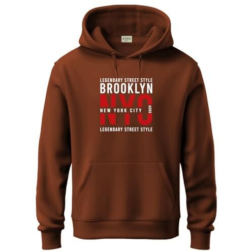Adro Hoodie For Men, 320 Gsm Soft Cotton Hoodies, Long Lasting Prints New York Hoodie For Winter | Mens Hoodies | Sweatshirt For Men|H24-Nyc-Br-M