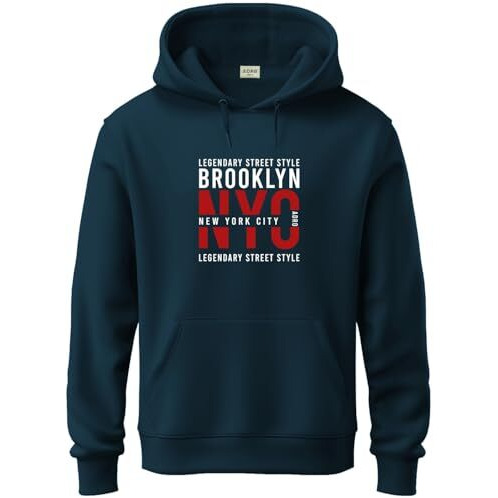 Adro Hoodies For Men | Printed Hoodie For Men | Cotton Hoodie | Mens Hoodies | Sweatshirt For Men | Hooded Hoodie | H24-Nyc-Sb-M Teal