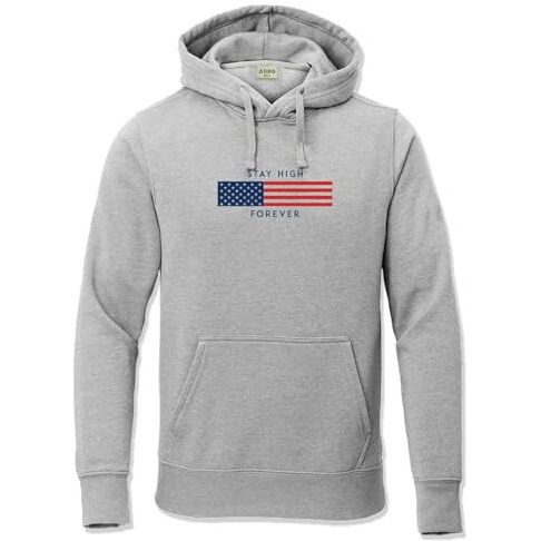 Adro Men's Regular Fit Hoodies | Printed Hoodie| Cotton Hoodie | Mens Hoodies | Sweatshirt For Men | Hooded Hoodie | H24-Flag-Gr-Xl Grey