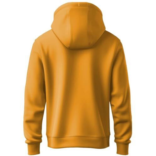 Adro Men's Cotton Blend Neck Hooded Sweatshirt (H24-Flag-Mu_Mustard
