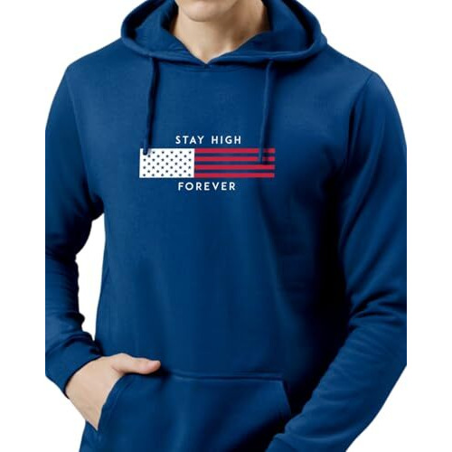 Adro Hoodies For Men, 320 Gsm Soft Cotton Hoodie Fabric, Long Lasting Printed Hoodies For Winter | Mens Hoodies | Sweatshirt For Men|H24-Flag-Rb-2Xl Royal Blue