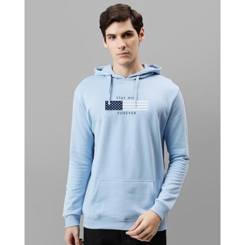 Adro Men's Regular Fit Hoodies | Printed Hoodie| Cotton Hoodie | Mens Hoodies | Sweatshirt For Men | Hooded Hoodie | H24-Flag-Sk-Xl Sky Blue