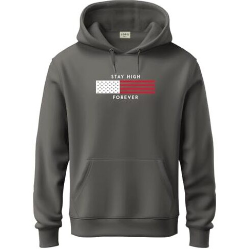 Adro Hoodies For Men, 320 Gsm Soft Cotton Hoodie Fabric, Long Lasting Printed Hoodies For Winter | Mens Hoodies | Sweatshirt For Men|H24-Flag-Sg-M Steel Grey