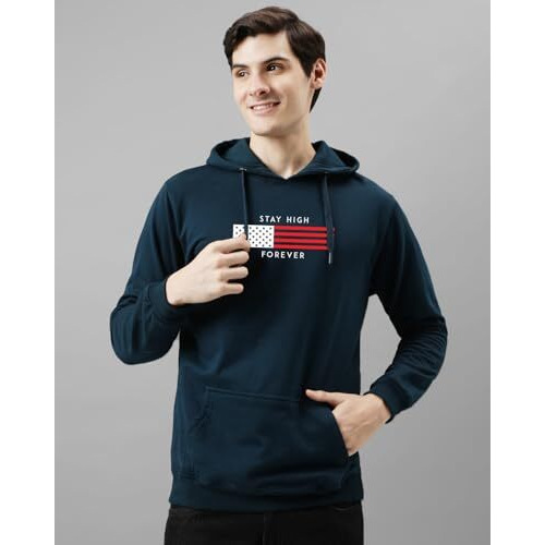 Adro Cotton Sweatshirt For Men | Mens Hoodies | H24-Flag-Sb-S Teal
