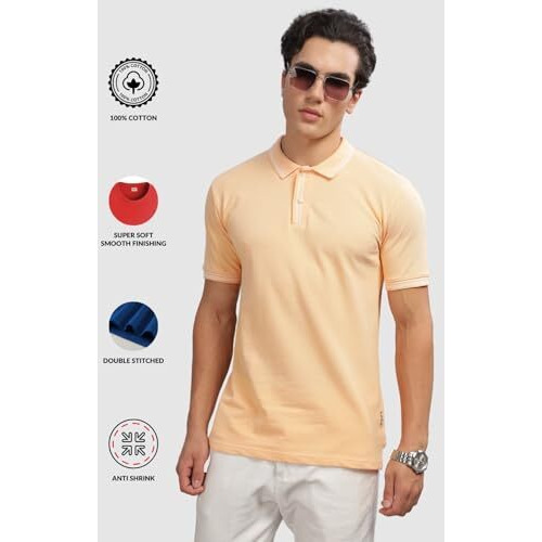 Adro Polo T Shirt For Men | Plain Polo T-Shirt | 100% Cotton Polo Tshirt | Regular Fit Polo| Available In Plus Size Polo|Pn24-St-Pln-Pe-Xl