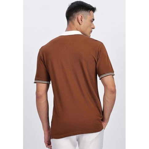 Adro Polo T Shirt For Men | Plain Polo T-Shirt | 100% Cotton Polo Tshirt | Regular Fit Polo| Available In Plus Size Polo (In, Alpha, M, Regular, Brown)