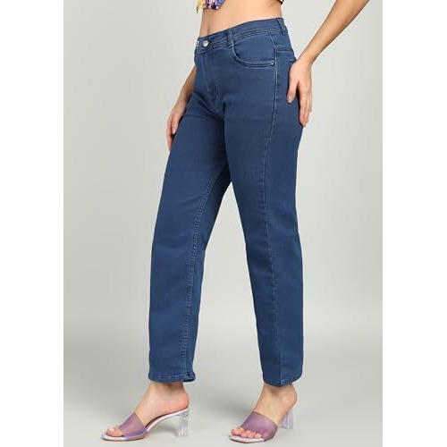 Nifty Women's Denim Stretchable Straight Fit Jeans (1457_Bta_34_Medium_Blue_34)