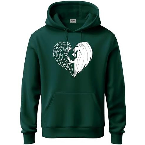 Adro Men's Cotton Neck Hooded Sweatshirt (H24-Devi-Grn-2Xl_Green)