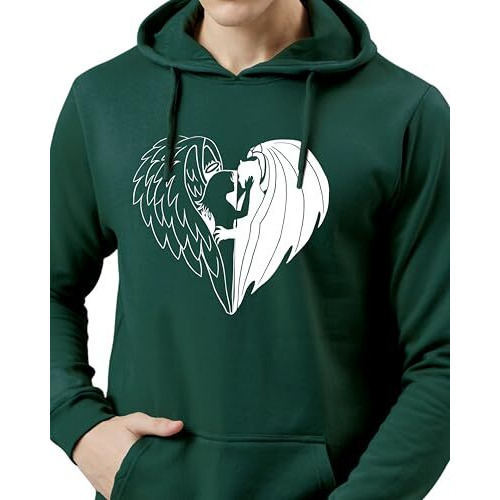 Adro Men's Cotton Neck Hooded Sweatshirt (H24-Devi-Grn-2Xl_Green)