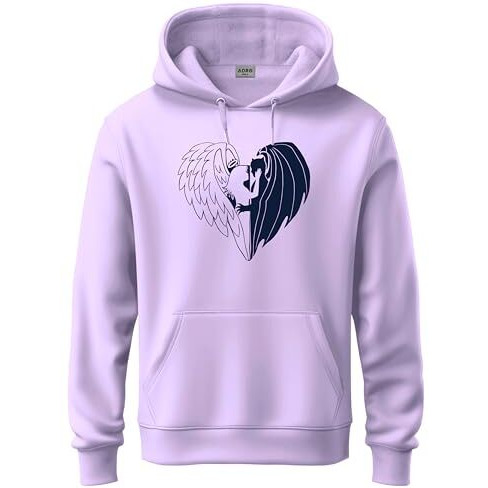 Adro Men's Cotton Neck Hooded Sweatshirt (H24-Devi-Pu_Lavendar