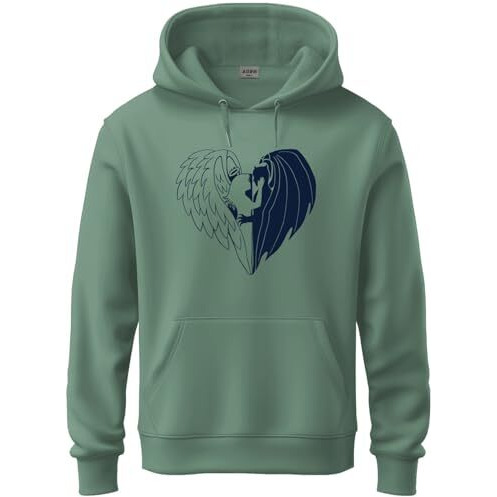 Adro Men's Cotton Neck Hooded Sweatshirt (H24-Devi-Pt-M_Pista)