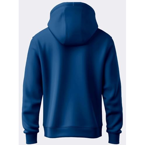 Adro Men's Cotton Neck Hooded Sweatshirt (H24-Devi-Rb_Royal Blue