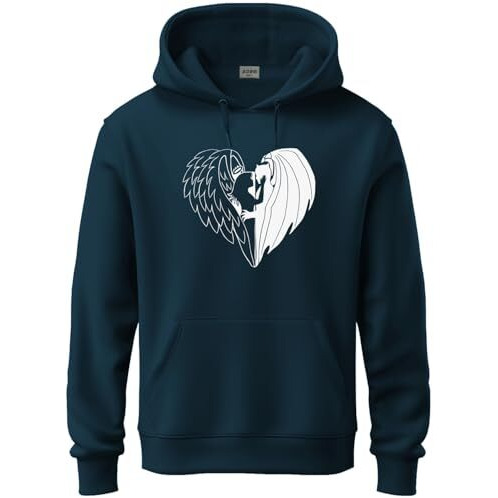 Adro Men's Cotton Neck Hooded Sweatshirt (H24-Devi-Sb_Teal