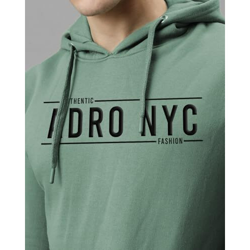 Adro Men's Cotton Neck Hooded Sweatshirt (H24-Adro-Pt_Pista