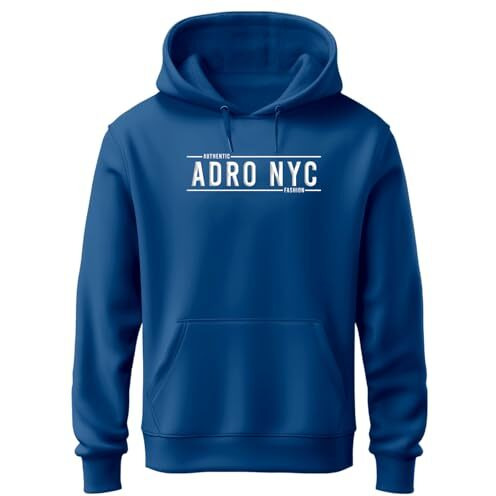 Adro Hoodies For Men | Printed Regular Fit Hoodie For Men | Cotton Hoodie | Mens Hoodies | Sweatshirt For Men | Hooded Hoodie|H24-Adro-Rb-M Royal Blue (Medium)
