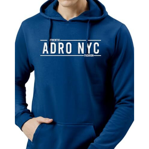 Adro Hoodies For Men | Printed Regular Fit Hoodie For Men | Cotton Hoodie | Mens Hoodies | Sweatshirt For Men | Hooded Hoodie|H24-Adro-Rb-M Royal Blue (Medium)
