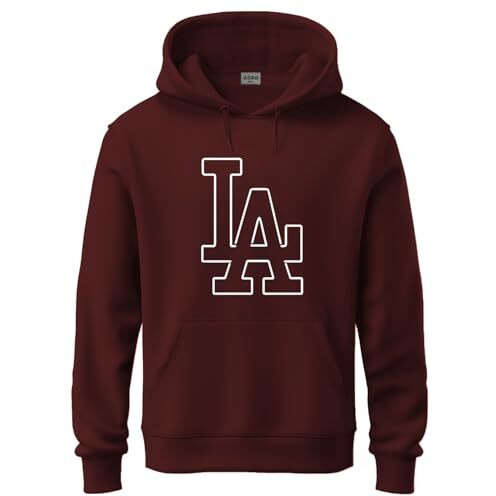 Adro Men's Cotton Neck Hooded Sweatshirt (H24-La-Mr-2Xl_Maroon)