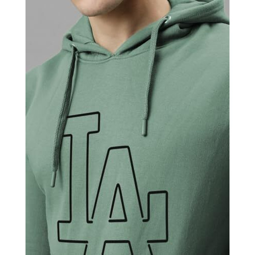 Adro Men's Cotton Neck Hooded Sweatshirt (H24-La-Pt_Pista