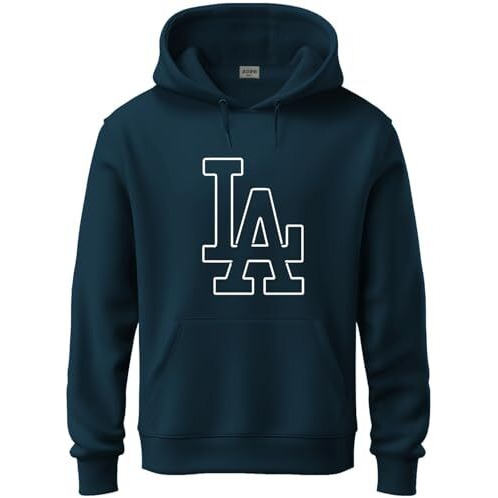 Adro Men's Cotton Neck Hooded Sweatshirt (H24-La-Sb_Teal