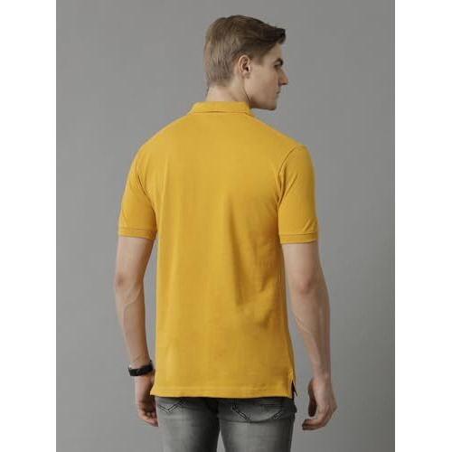Adro Mens Polo T Shirt 100% Cotton Polo Tshirt For Men | Solid Polo T-Shirt Regular Fit | Pn23-H-L1Pln-Mu-2Xl Mustard